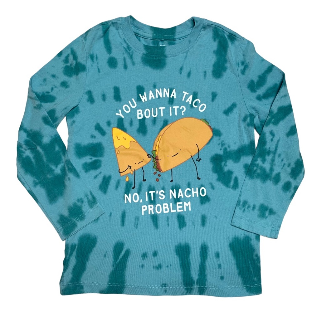 Let’s TACO Bout It Nacho Problem Funny Tie Dye Long Sleeve Graphic Tee shirt Top
